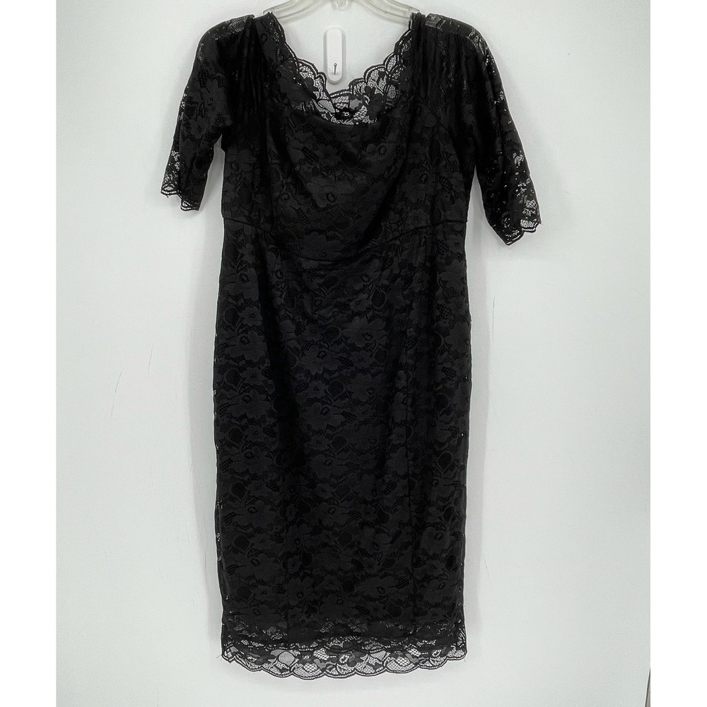 Torrid Women's Black Floral Lace V-Neck Evening Formal Sheath Dress Plus Size 18